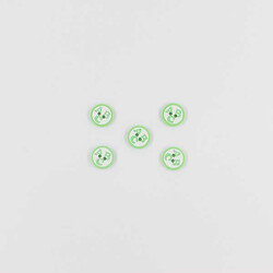 ABC Baskılı Bebe Düğme(5 Ad.)-Yeşil-No:4 - PUKKA