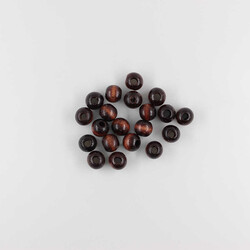Ahşap Boncuk(Kahverengi)-Yuvarlak-20 Adet-12mmx15mm - İTHAL