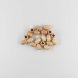 Ahşap Boncuk(Parlak)-Oval-20 Adet-12mmx17mm - İTHAL