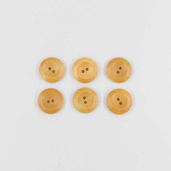 Ahşap Düğme(6 Ad.)-28mm-Açık Renk-No:3 - PUKKA