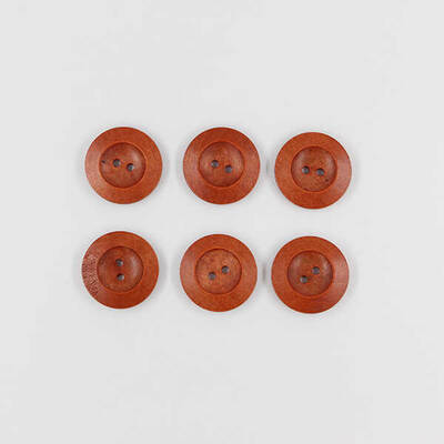 Ahşap Düğme(6 Ad.)-30mm-Koyu Renk-No:4 - 1