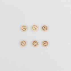 Ahşap Hand Made Desenli Düğme(6 Ad.)-15mm-No:-1 - PUKKA