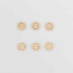 Ahşap Hand Made Desenli Düğme(6 Ad.)-20mm-No:-3 - PUKKA