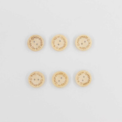 Ahşap Hand Made Desenli Düğme(6 Ad.)-22mm-No:-4 - PUKKA