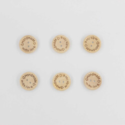 Ahşap Hand Made Desenli Düğme(6 Ad.)-25mm-No:-5 - PUKKA