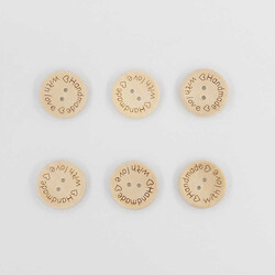 Ahşap Hand Made Desenli Düğme(6 Ad.)-30mm-No:-6 - PUKKA