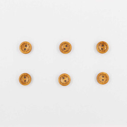 Ahşap Hand Made Desenli Vernikli Düğme(6 Ad.)-15mm-No:-1 - PUKKA