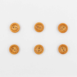 Ahşap Hand Made Desenli Vernikli Düğme(6 Ad.)-20mm-No:-3 - PUKKA