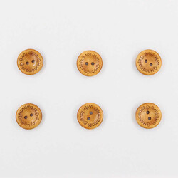 Ahşap Hand Made Desenli Vernikli Düğme(6 Ad.)-22mm-No:-4 - PUKKA