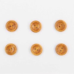 Ahşap Hand Made Desenli Vernikli Düğme(6 Ad.)-25mm-No:-5 - PUKKA