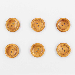 Ahşap Hand Made Desenli Vernikli Düğme(6 Ad.)-30mm-No:-6 - PUKKA