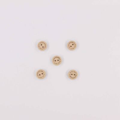 Ahşap Hand Made Renkli Düğme(5 Ad.)-15mm-No:-12 Ahşap - 1
