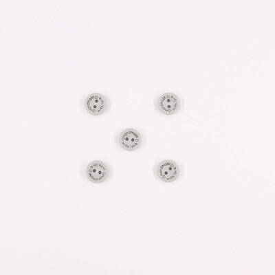 Ahşap Hand Made Renkli Düğme(5 Ad.)-15mm-No:-2 Gri - 1