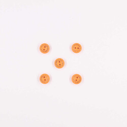 Ahşap Hand Made Renkli Düğme(5 Ad.)-15mm-No:-3 Oranj - PUKKA