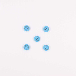 Ahşap Hand Made Renkli Düğme(5 Ad.)-15mm-No:-4 Turkuaz - PUKKA