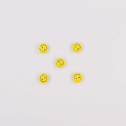 Ahşap Hand Made Renkli Düğme(5 Ad.)-15mm-No:-8 Sarı - PUKKA