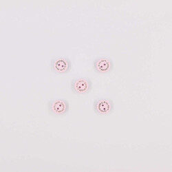 Ahşap Hand Made Renkli Düğme(5 Ad.)-15mm-No:-9 Toz Pembe - PUKKA
