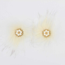 Altı İncili Patik Süsü(Patik Tokası) No:1-Krem - PUKKA