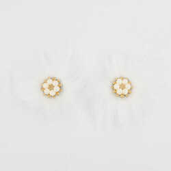 Altı İncili Patik Süsü(Patik Tokası) No:12-Beyaz - PUKKA