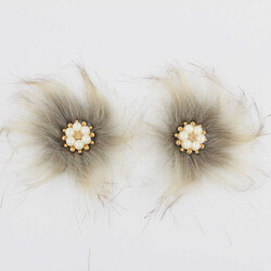 Altı İncili Patik Süsü(Patik Tokası) No:23-Gri Melanj - PUKKA