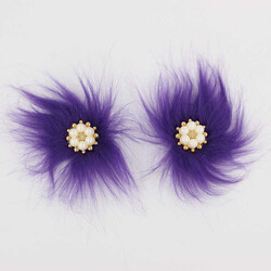 Altı İncili Patik Süsü(Patik Tokası) No:26-Mor - PUKKA