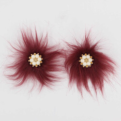 Altı İncili Patik Süsü(Patik Tokası) No:27-Bordo - PUKKA