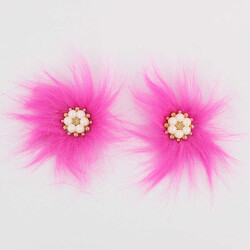 Altı İncili Patik Süsü(Patik Tokası) No:4-Fuşya - PUKKA