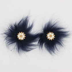 Altı İncili Patik Süsü(Patik Tokası) No:8-Lacivert - PUKKA