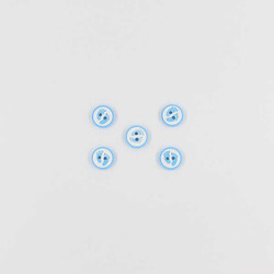 Ayak İzi Baskılı Bebe Düğme(5 Ad.)-Mavi-No:3 - PUKKA