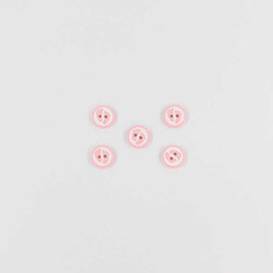 Ayak İzi Baskılı Bebe Düğme(5 Ad.)-Pembe-No:2 - PUKKA