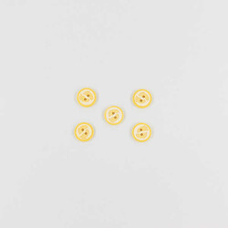 Ayak İzi Baskılı Bebe Düğme(5 Ad.)-Sarı-No:7 - PUKKA