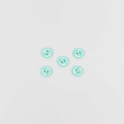 Ayak İzi Baskılı Bebe Düğme(5 Ad.)-Su Yeşili-No:6 - PUKKA