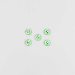 Ayak İzi Baskılı Bebe Düğme(5 Ad.)-Yeşil-No:4 - PUKKA