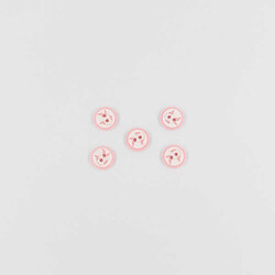 Balık Baskılı Bebe Düğme(5 Ad.)-Pembe-No:2 - PUKKA