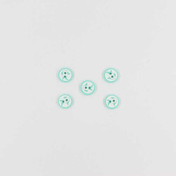 Balık Baskılı Bebe Düğme(5 Ad.)-Su Yeşili-No:6 - PUKKA