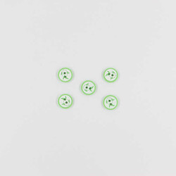 Balık Baskılı Bebe Düğme(5 Ad.)-Yeşil-No:4 - PUKKA