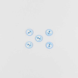 Çapa Baskılı Bebe Düğme(5 Ad.)-Mavi-No:3 - PUKKA