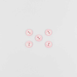 Çapa Baskılı Bebe Düğme(5 Ad.)-Pembe-No:2 - PUKKA