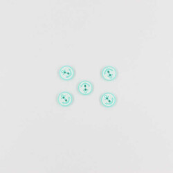 Çapa Baskılı Bebe Düğme(5 Ad.)-Su Yeşili-No:6 - PUKKA