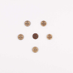 Coconut Desenli Dekoratif Düğme(6 Ad.)-15mm-No:10 - PUKKA