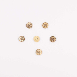 Coconut Desenli Dekoratif Düğme(6 Ad.)-15mm-No:11 - PUKKA