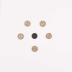 Coconut Desenli Dekoratif Düğme(6 Ad.)-15mm-No:12 - PUKKA