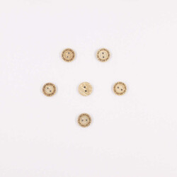 Coconut Desenli Dekoratif Düğme(6 Ad.)-15mm-No:2 - PUKKA