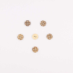 Coconut Desenli Dekoratif Düğme(6 Ad.)-15mm-No:4 - PUKKA