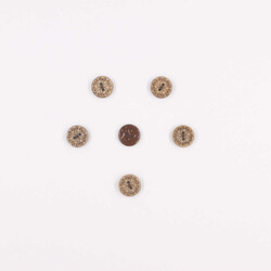 Coconut Desenli Dekoratif Düğme(6 Ad.)-15mm-No:5 - PUKKA