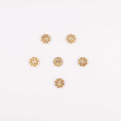 Coconut Desenli Dekoratif Düğme(6 Ad.)-15mm-No:6 - PUKKA