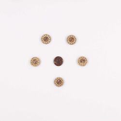 Coconut Desenli Dekoratif Düğme(6 Ad.)-15mm-No:8 - PUKKA