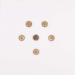 Coconut Desenli Dekoratif Düğme(6 Ad.)-15mm-No:9 - PUKKA
