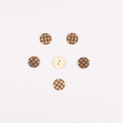Coconut Desenli Dekoratif Düğme(6 Ad.)-18mm-No:1 - PUKKA