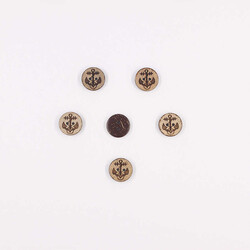 Coconut Desenli Dekoratif Düğme(6 Ad.)-18mm-No:10 - PUKKA